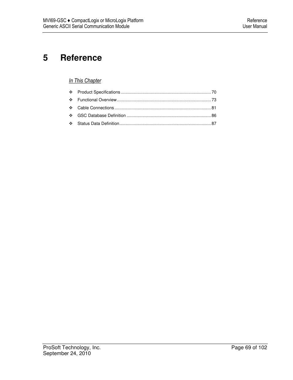 5reference | ProSoft Technology MVI69-GSC User Manual | Page 69 / 102