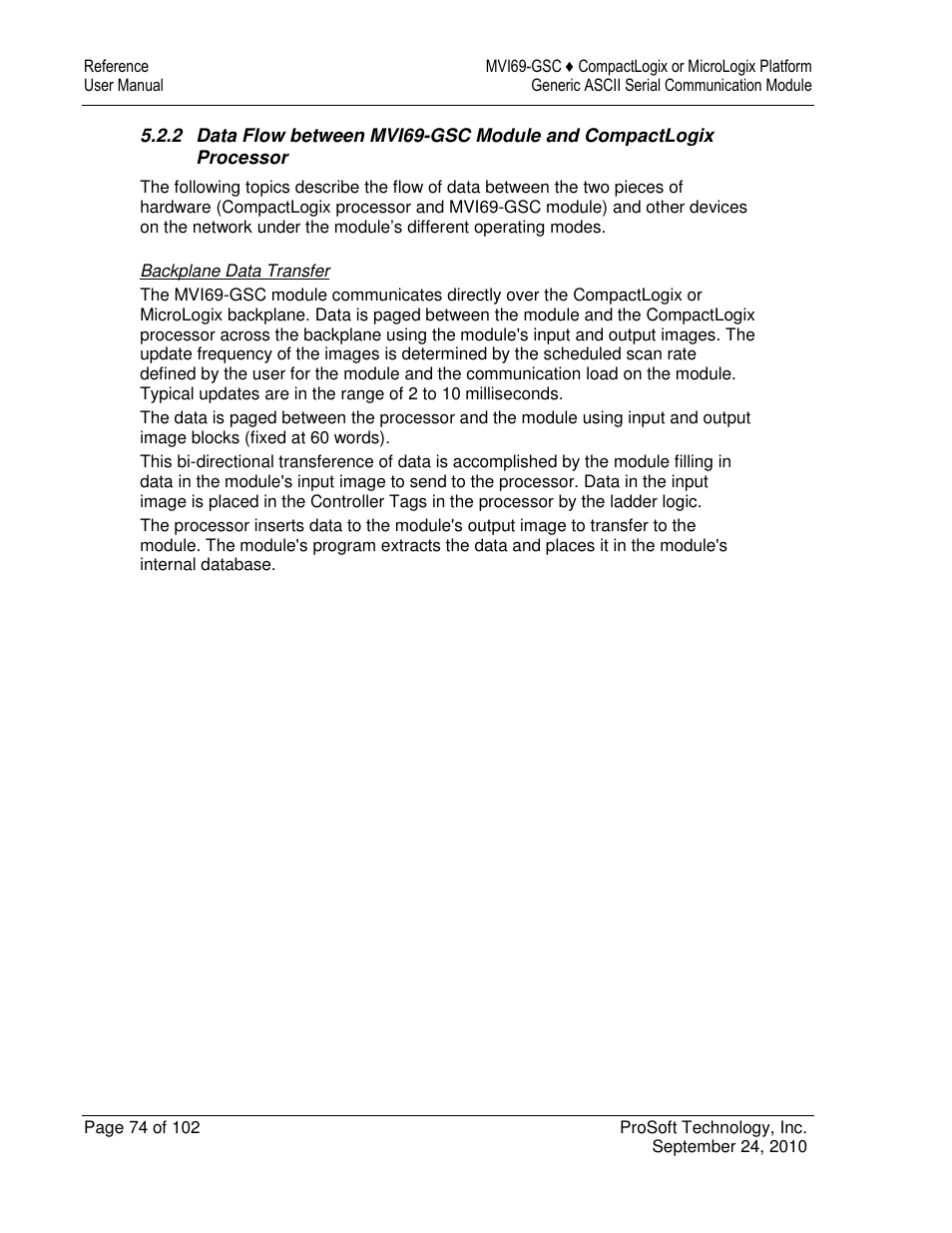 ProSoft Technology MVI69-GSC User Manual | Page 74 / 102