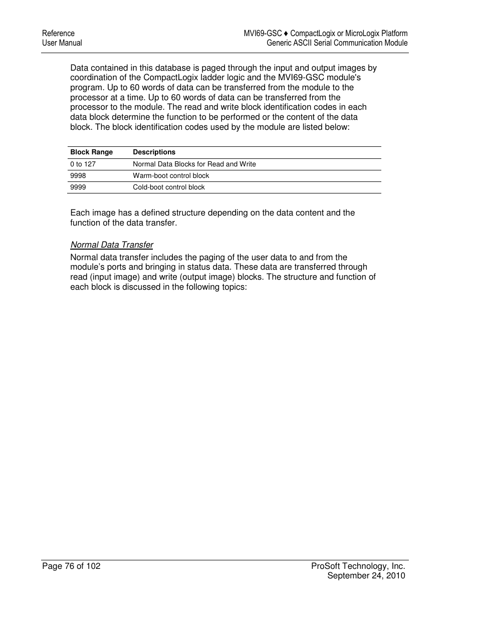 ProSoft Technology MVI69-GSC User Manual | Page 76 / 102