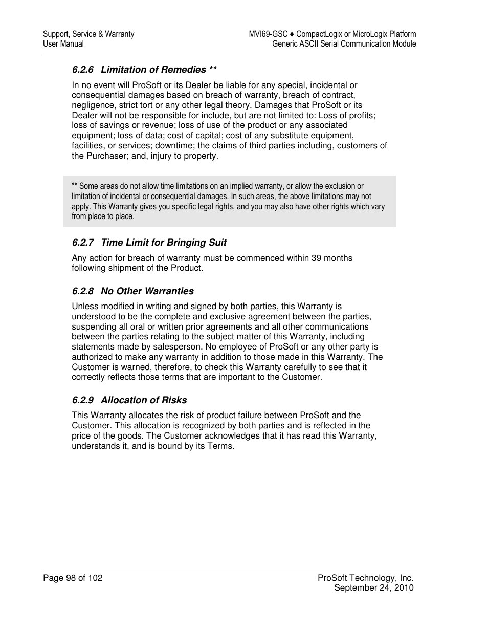 ProSoft Technology MVI69-GSC User Manual | Page 98 / 102