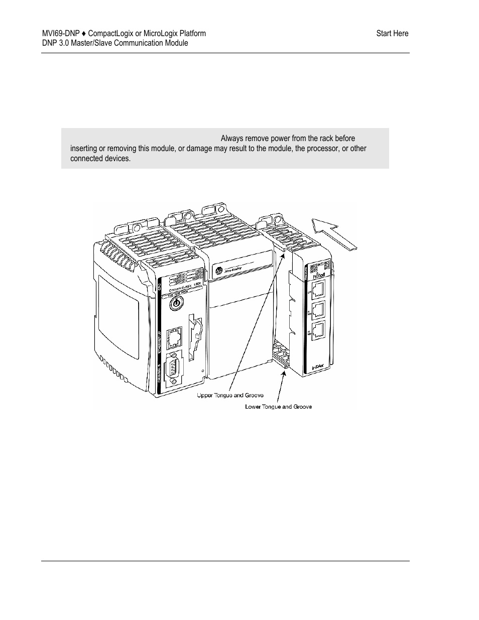 Install the module in the rack | ProSoft Technology MVI69-DNP User Manual | Page 12 / 129