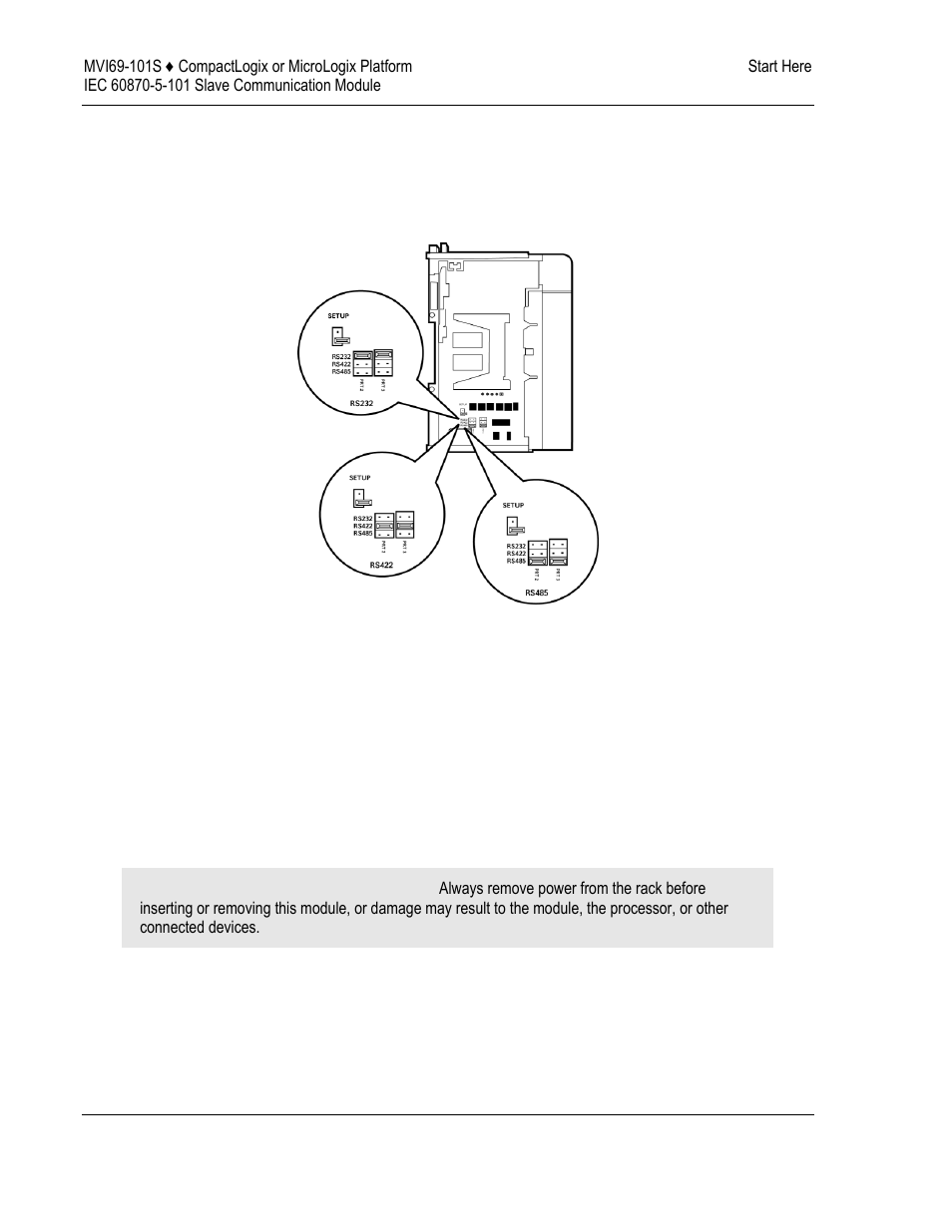 Setting jumpers, Install the module in the rack | ProSoft Technology MVI69-101S User Manual | Page 12 / 149