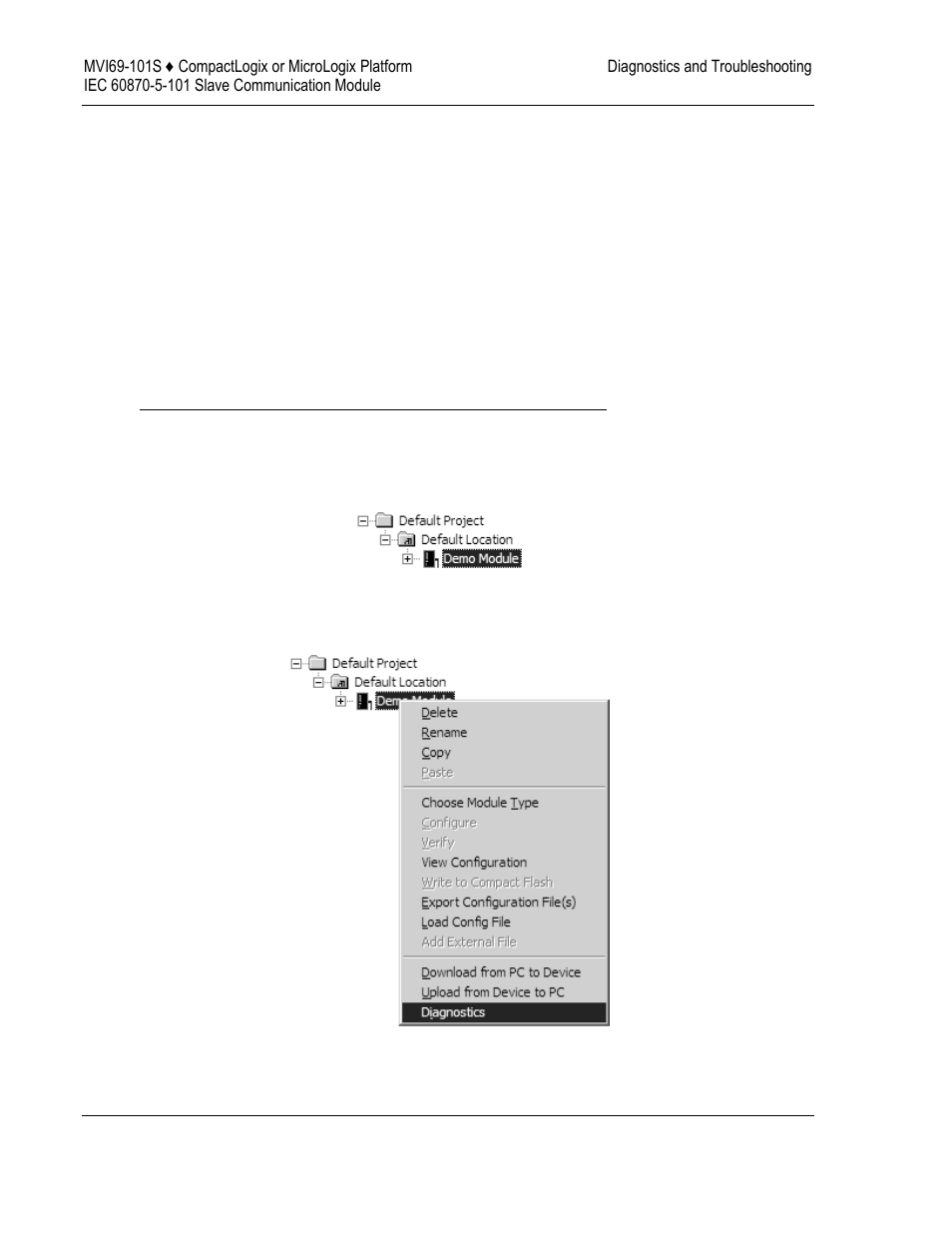 The configuration/debug menu | ProSoft Technology MVI69-101S User Manual | Page 58 / 149