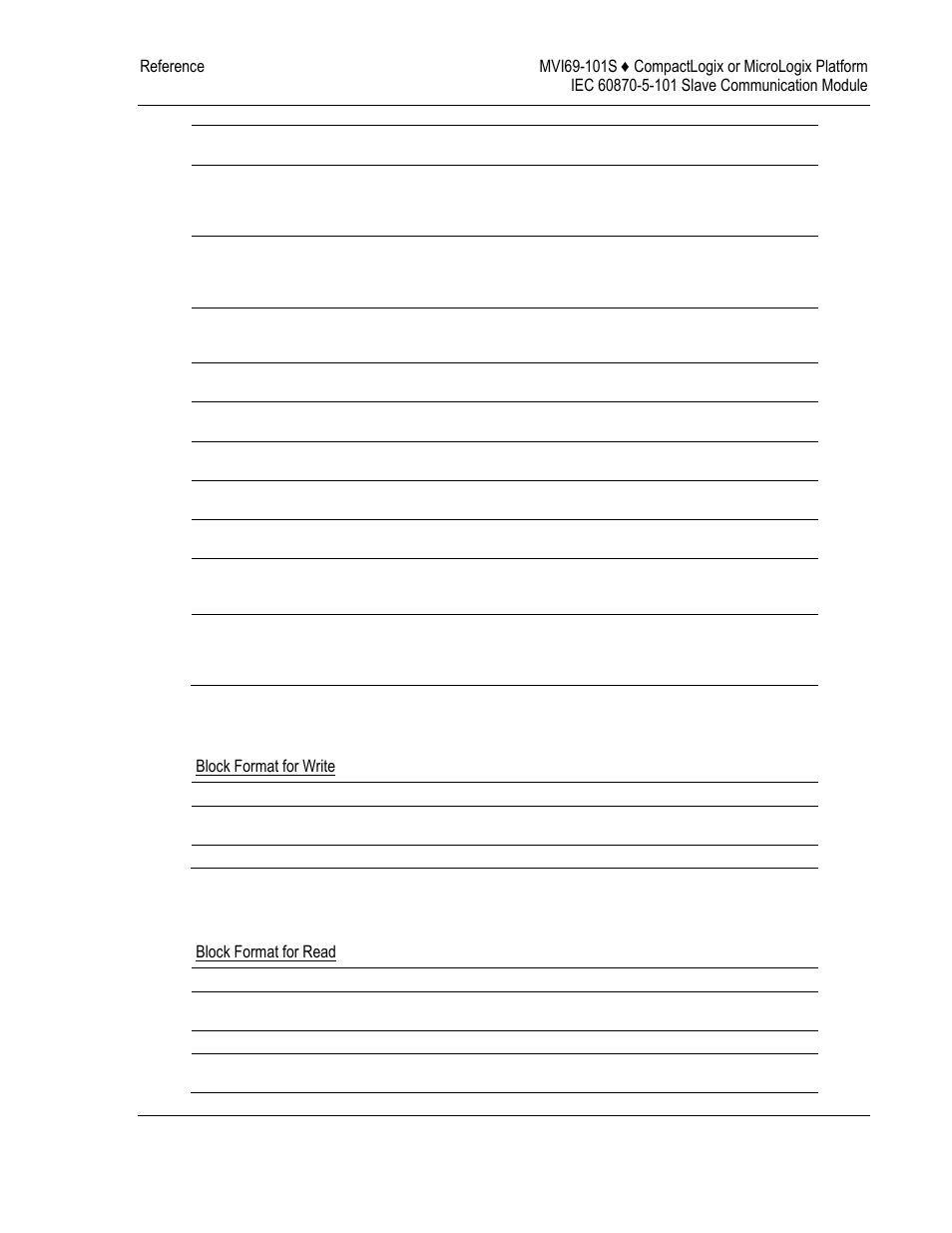 Get module time (block 9970), Block format for write, Block format for read | ProSoft Technology MVI69-101S User Manual | Page 85 / 149