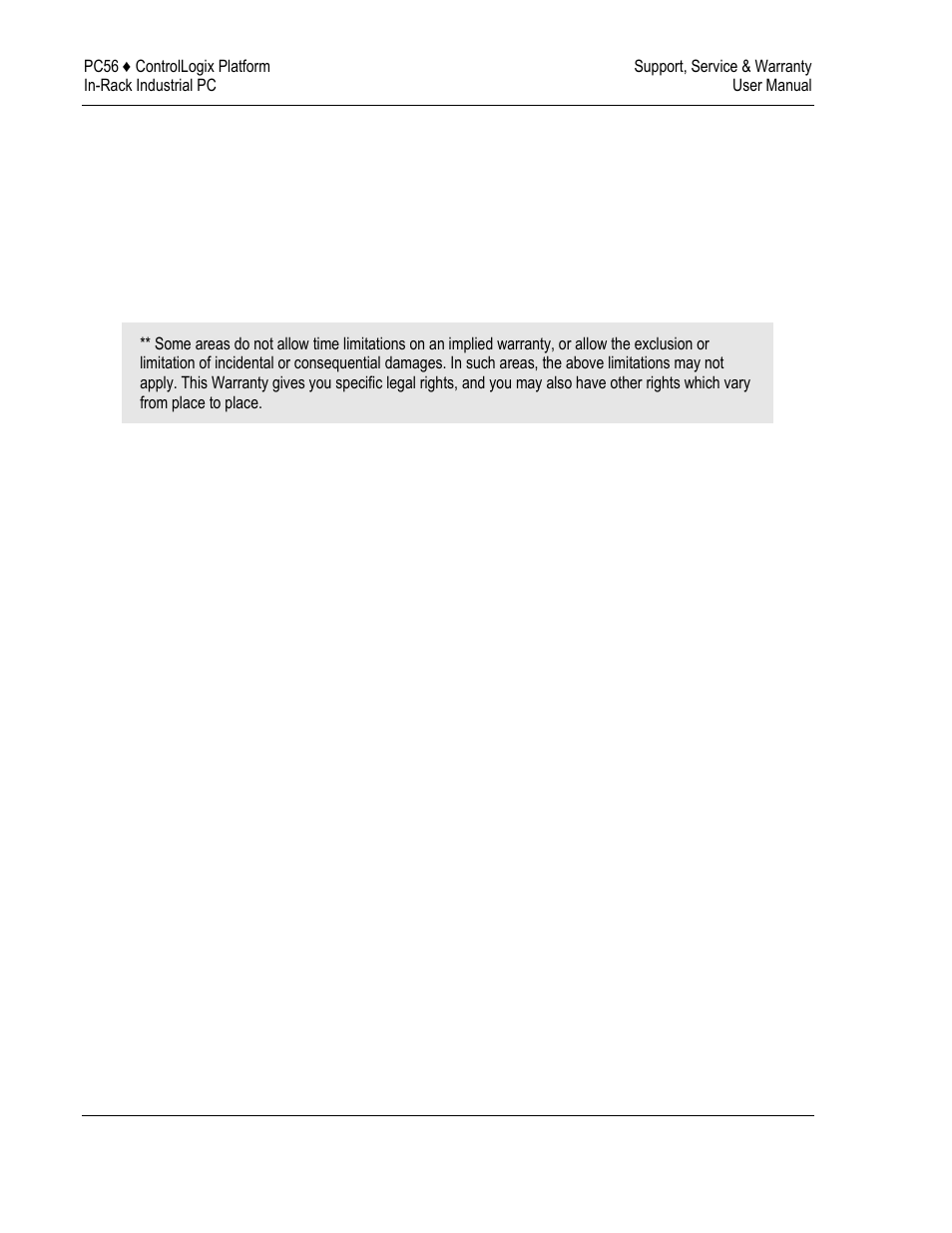 Limitation of remedies, Time limit for bringing suit, No other warranties | Allocation of risks, Controlling law and severability | ProSoft Technology PC56-OPC User Manual | Page 32 / 34