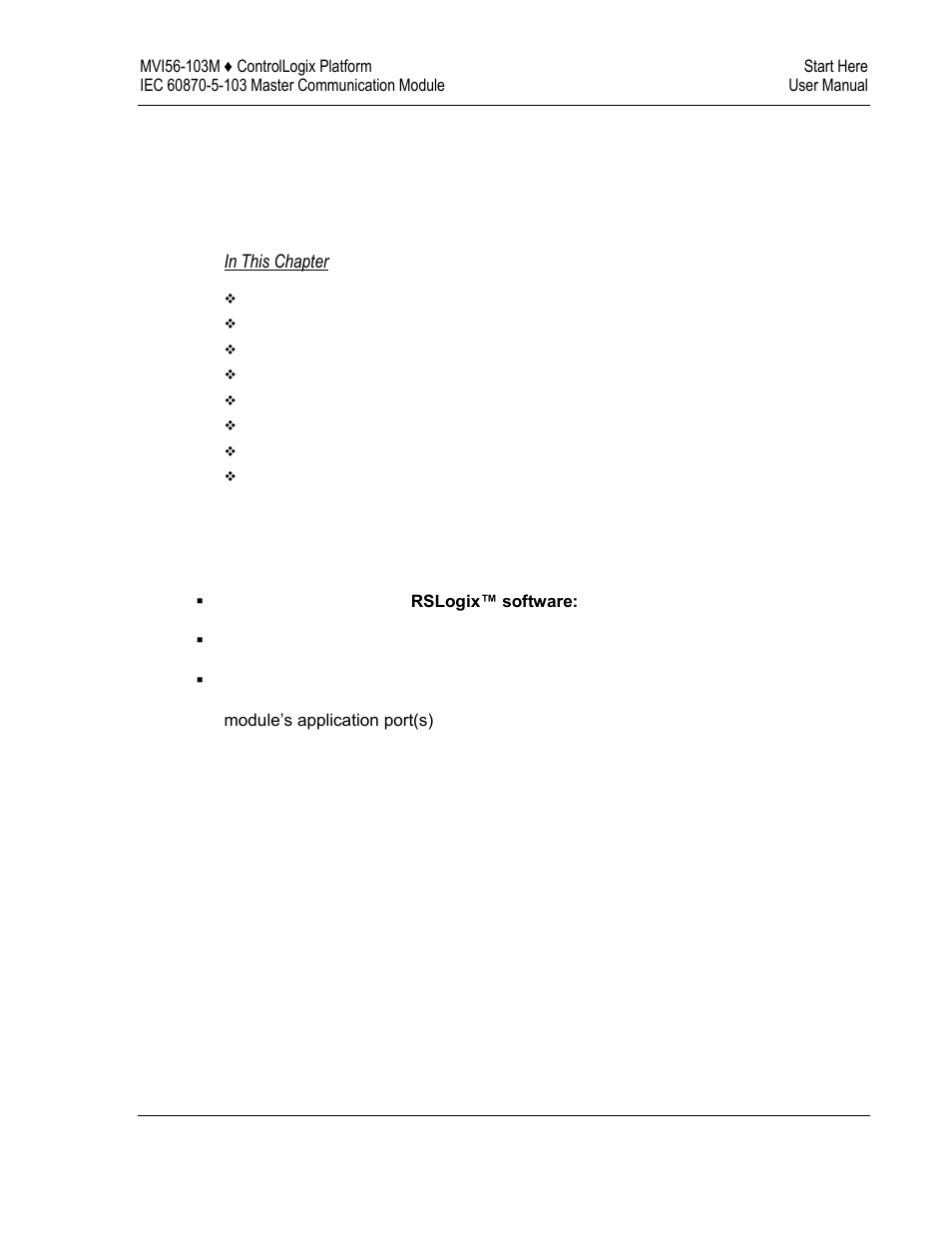 1start here | ProSoft Technology MVI56-103M User Manual | Page 11 / 152
