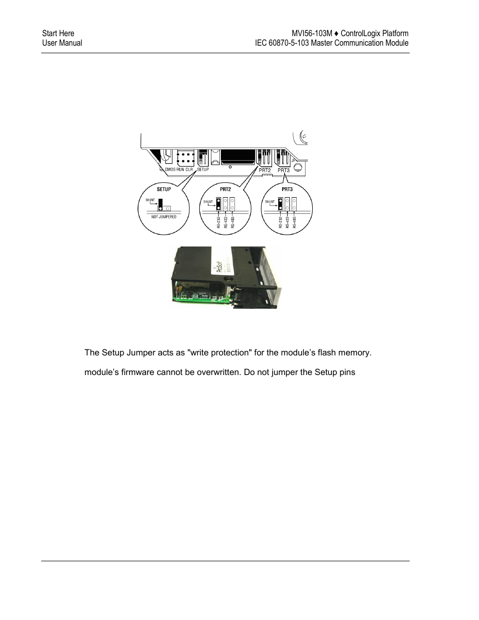 Setting jumpers | ProSoft Technology MVI56-103M User Manual | Page 14 / 152