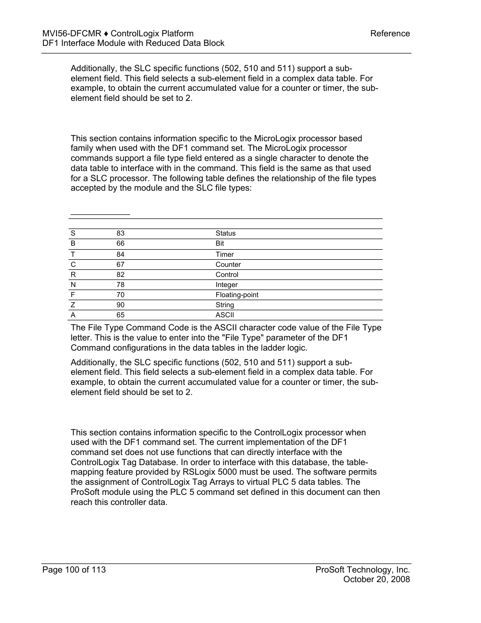 ProSoft Technology MVI56-DFCMR User Manual | Page 100 / 113