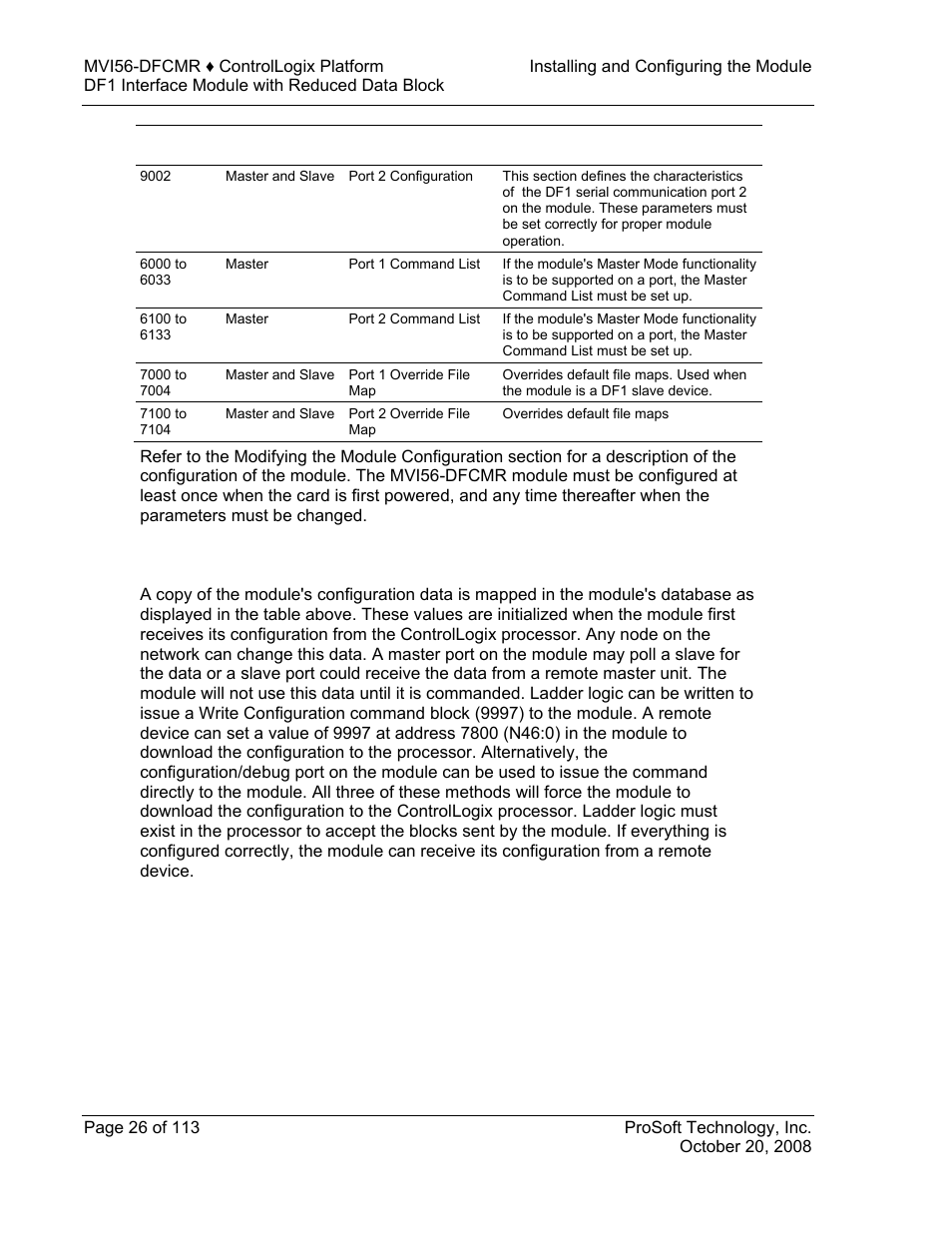 ProSoft Technology MVI56-DFCMR User Manual | Page 26 / 113