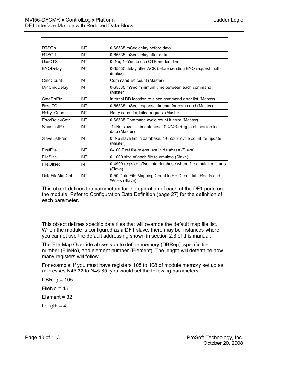 ProSoft Technology MVI56-DFCMR User Manual | Page 40 / 113