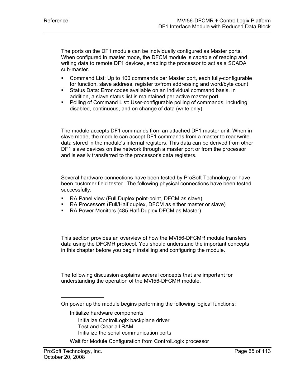 Functional overview, E 65), Functional | Overview | ProSoft Technology MVI56-DFCMR User Manual | Page 65 / 113