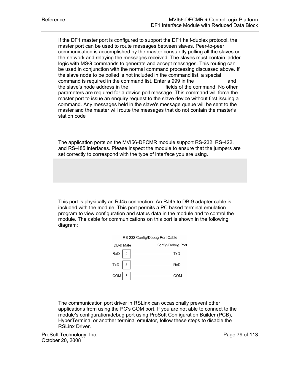 Cable connections, Cable, Connections | ProSoft Technology MVI56-DFCMR User Manual | Page 79 / 113