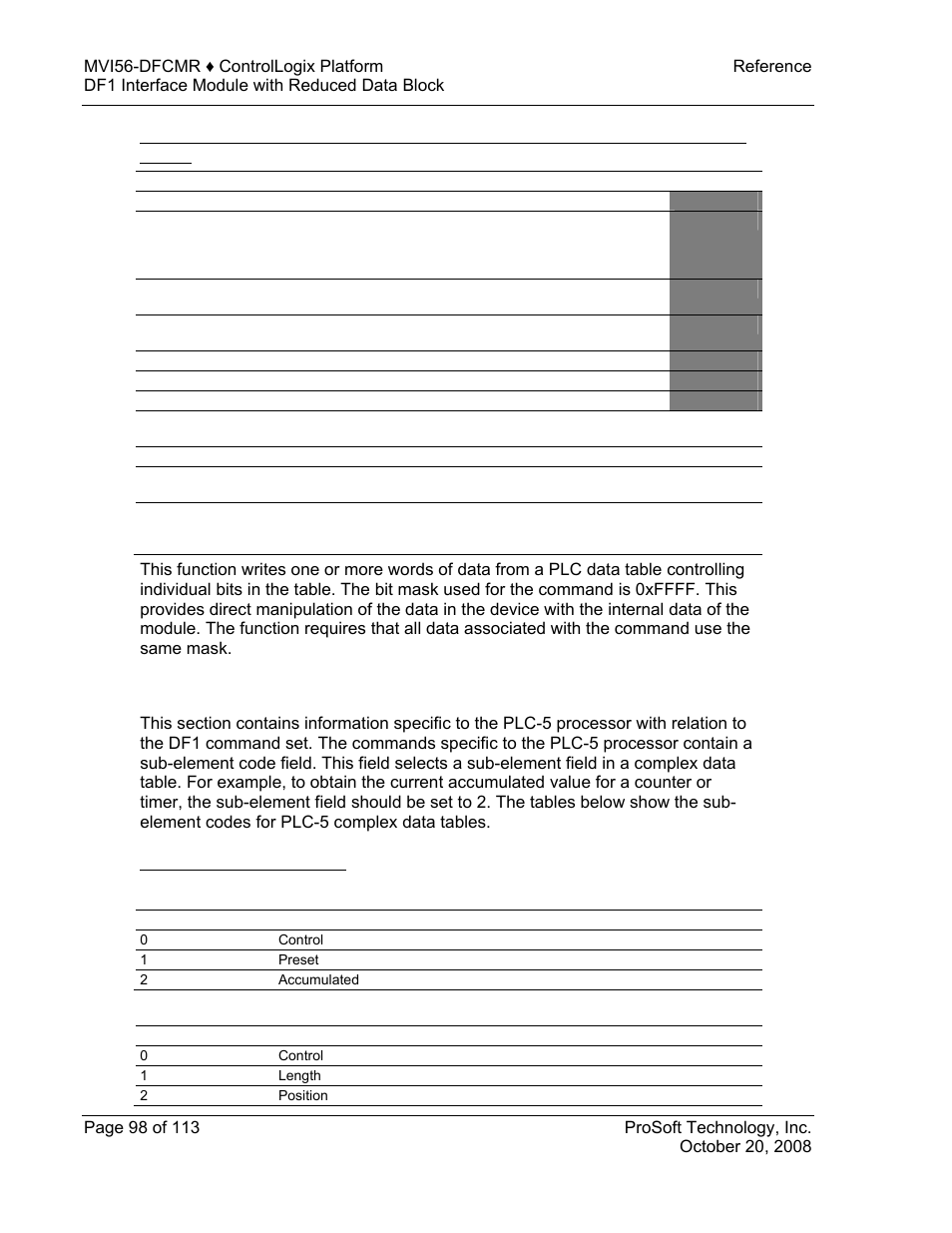 ProSoft Technology MVI56-DFCMR User Manual | Page 98 / 113