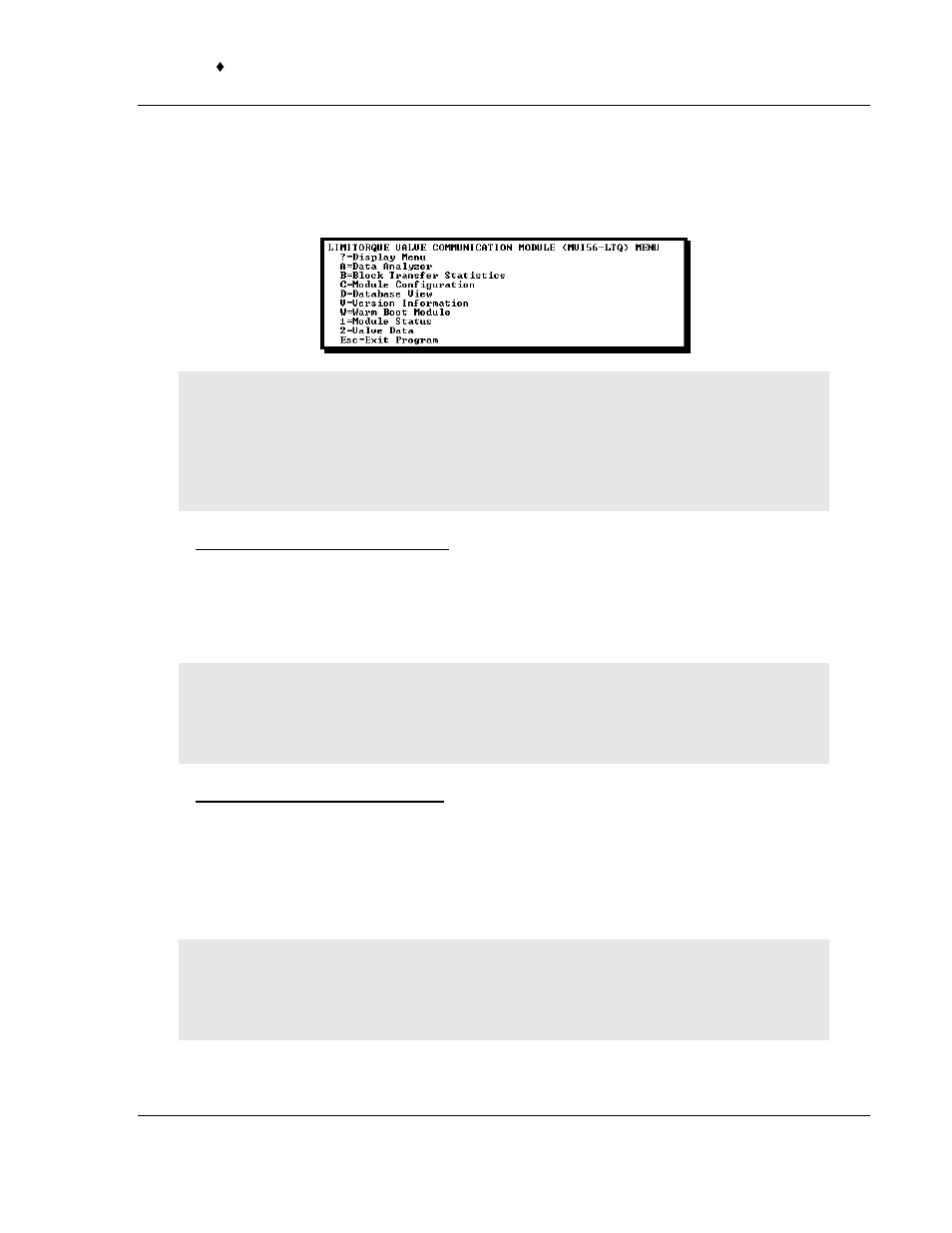Main menu, Opening the data analyzer menu, Viewing block transfer statistics | ProSoft Technology MVI56-LTQ User Manual | Page 45 / 98
