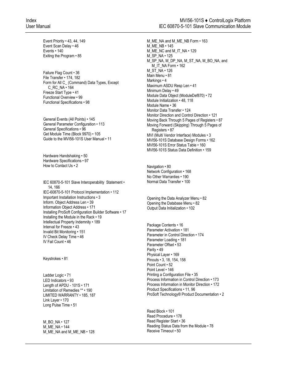 ProSoft Technology MVI56-101S User Manual | Page 192 / 193