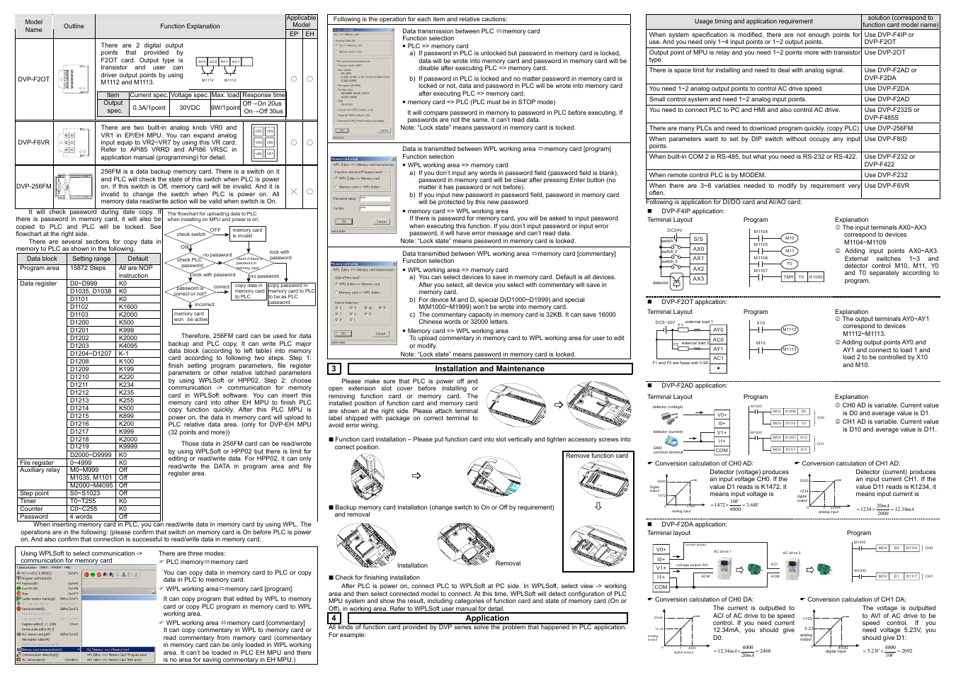 Delta Electronics Function Card DVP-EH User Manual | Page 2 / 2