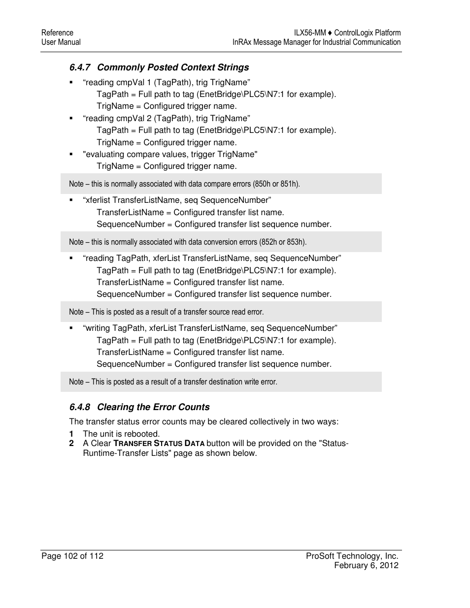 ProSoft Technology ILX56-MM User Manual | Page 102 / 112