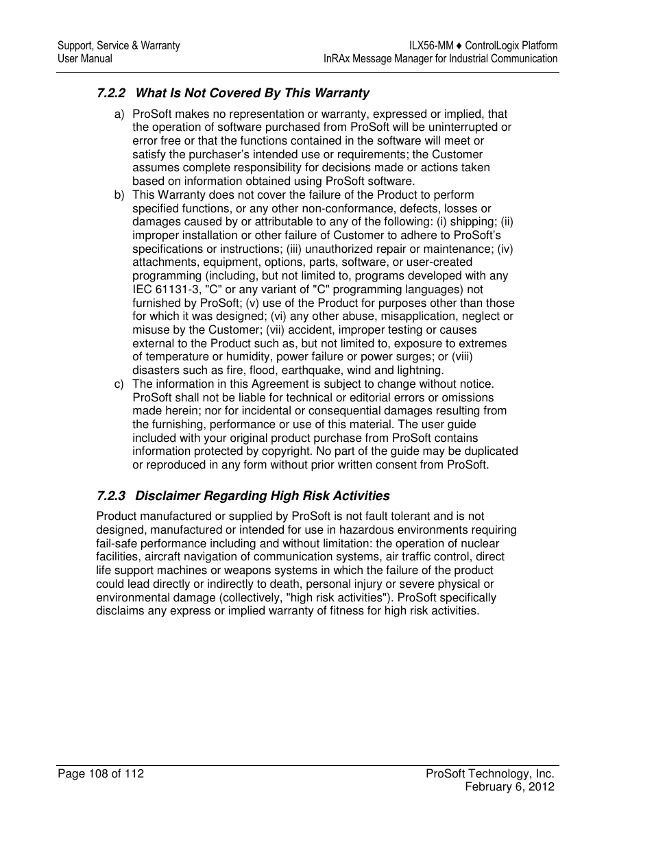 ProSoft Technology ILX56-MM User Manual | Page 108 / 112