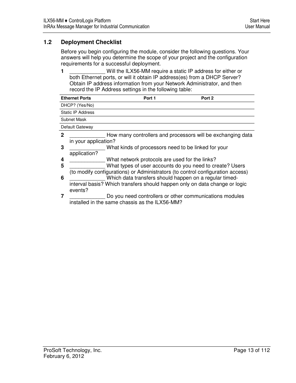 ProSoft Technology ILX56-MM User Manual | Page 13 / 112