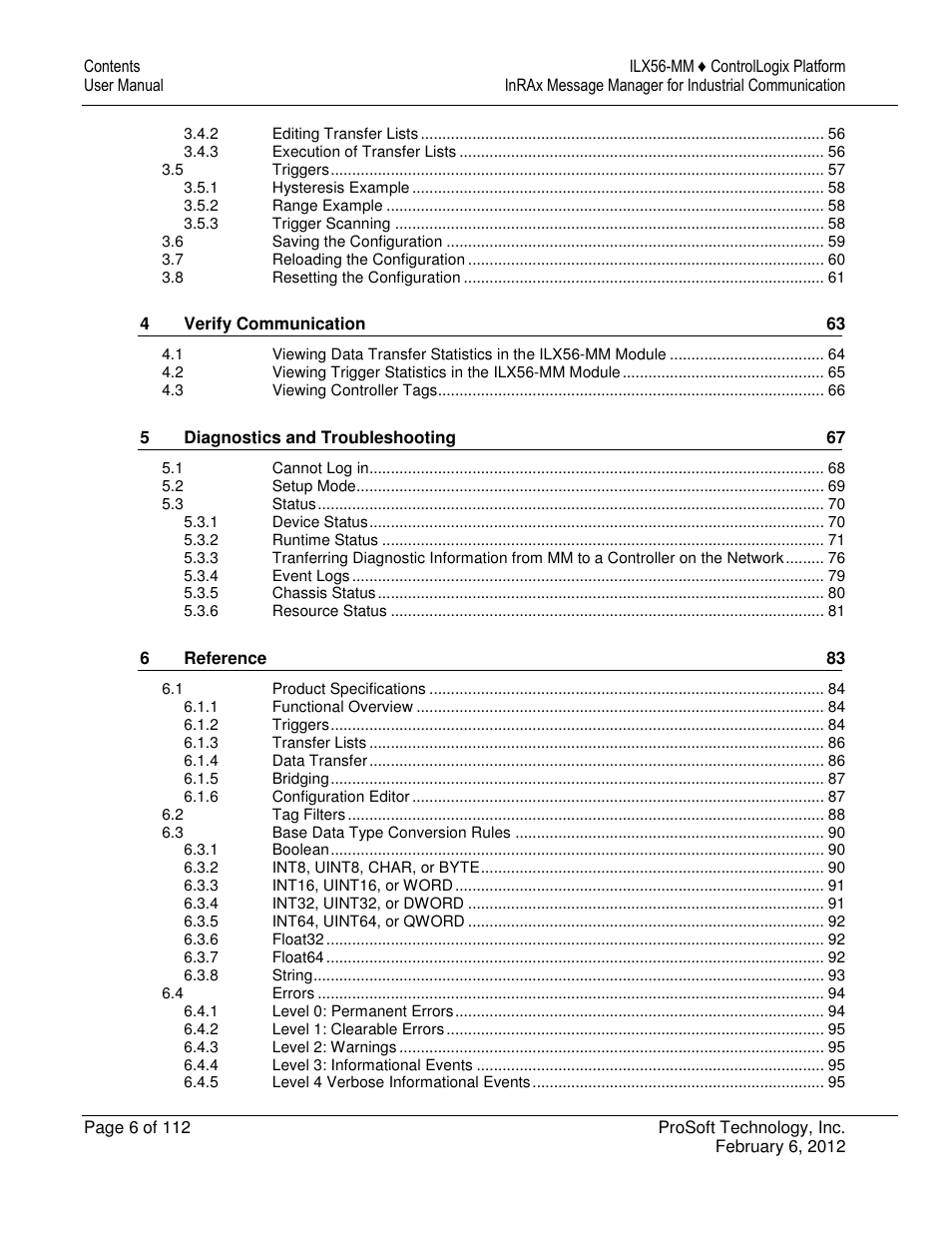 ProSoft Technology ILX56-MM User Manual | Page 6 / 112