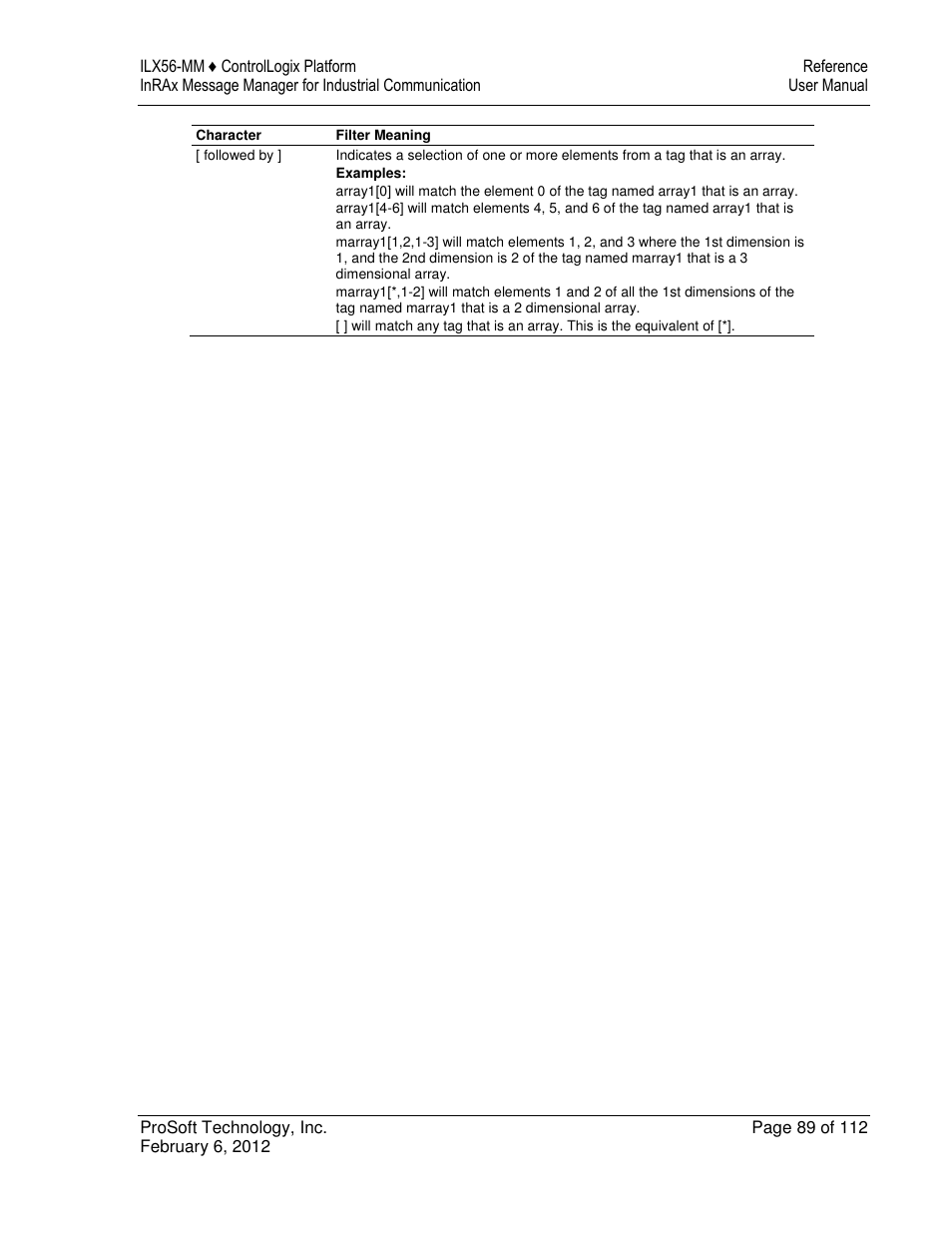 ProSoft Technology ILX56-MM User Manual | Page 89 / 112