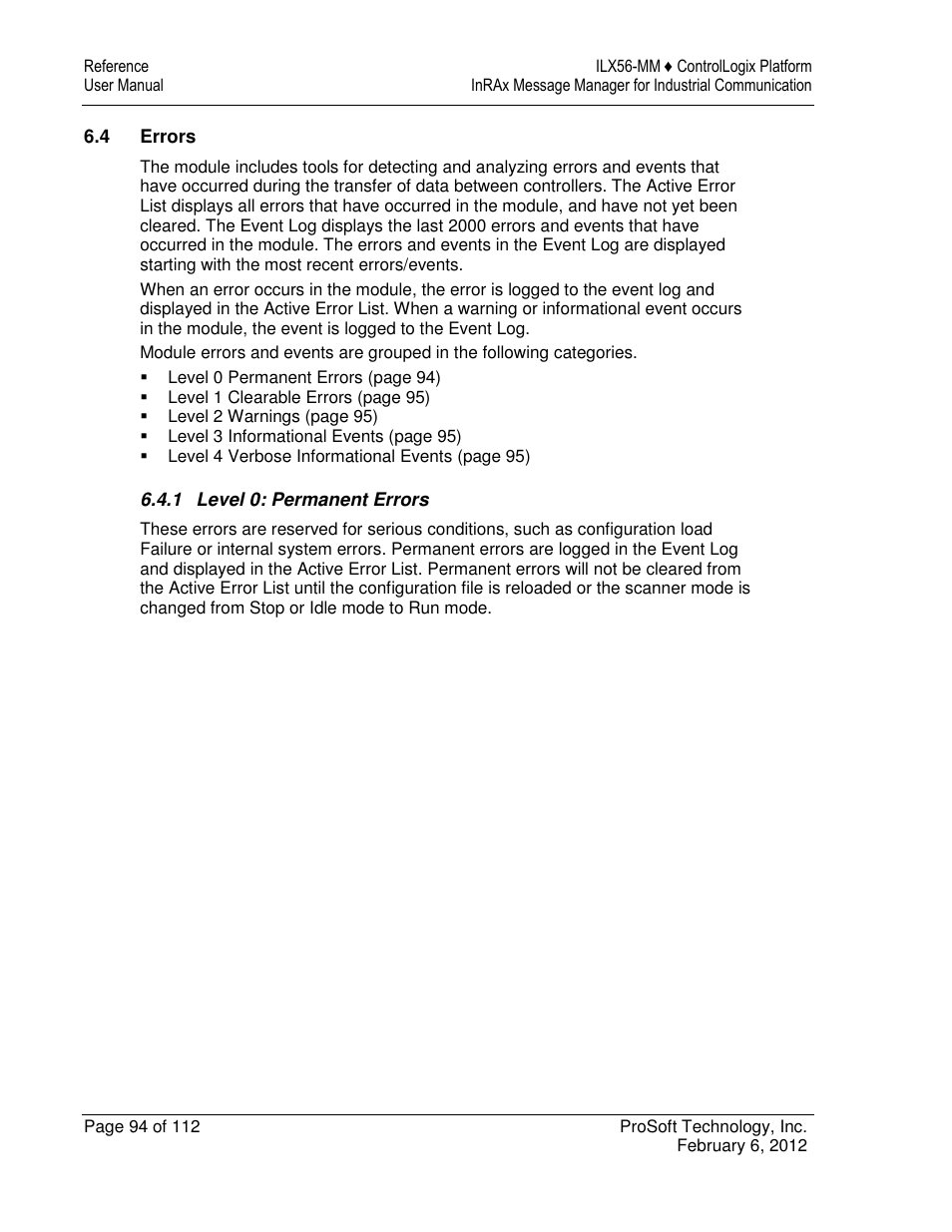 ProSoft Technology ILX56-MM User Manual | Page 94 / 112