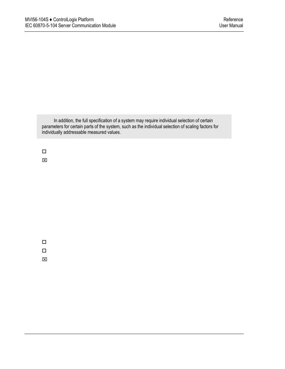 Iec 60870-5-104 server interoperability document | ProSoft Technology MVI56-104S User Manual | Page 158 / 188