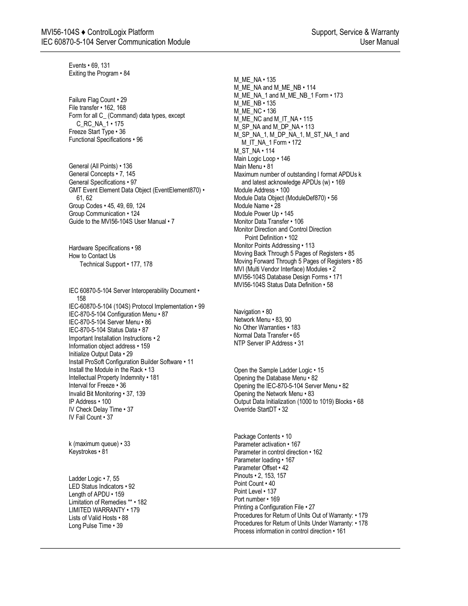 ProSoft Technology MVI56-104S User Manual | Page 186 / 188