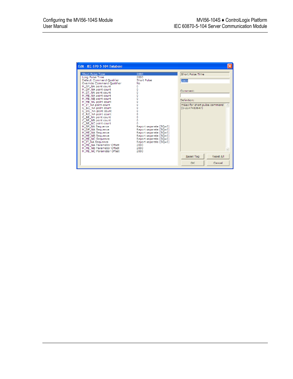 Iec-870-5-104 database | ProSoft Technology MVI56-104S User Manual | Page 39 / 188