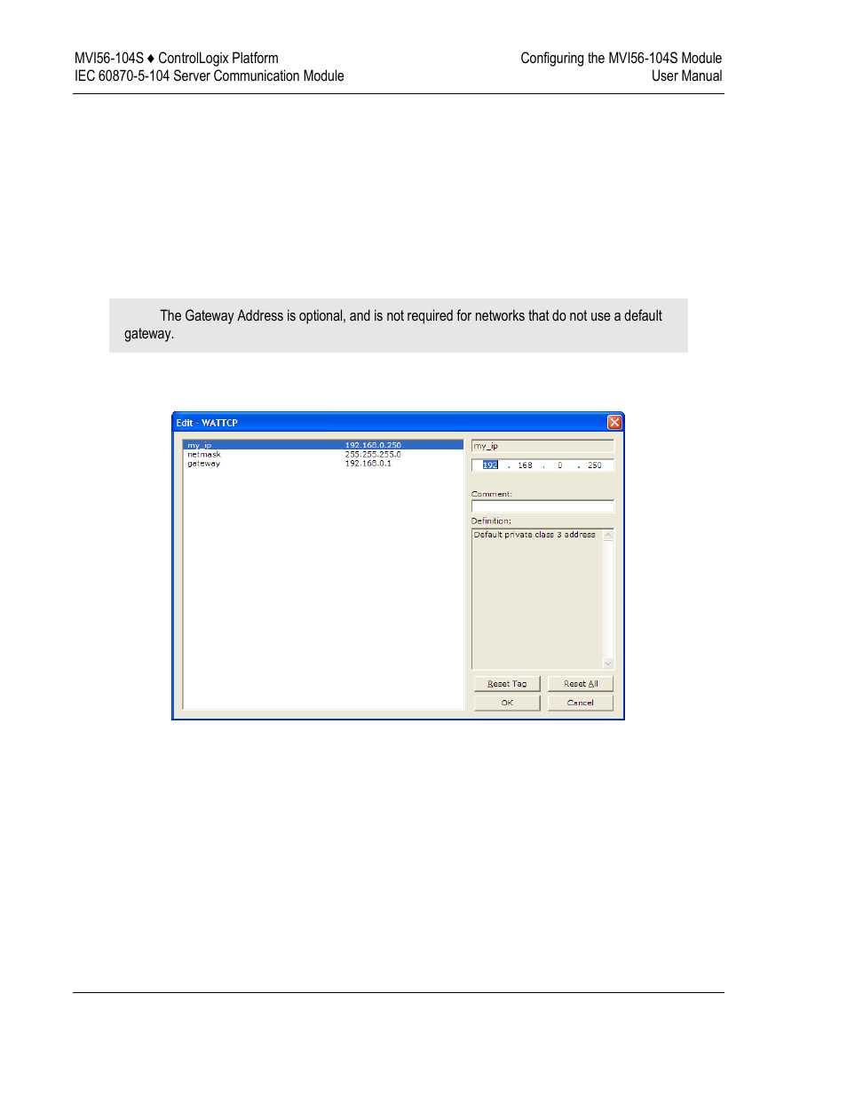 Ethernet configuration | ProSoft Technology MVI56-104S User Manual | Page 50 / 188