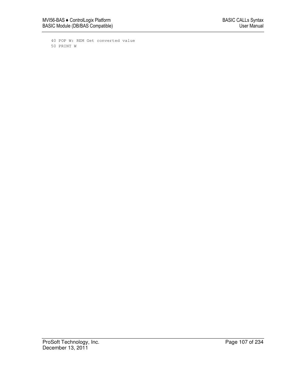 ProSoft Technology MVI56-BAS User Manual | Page 107 / 234