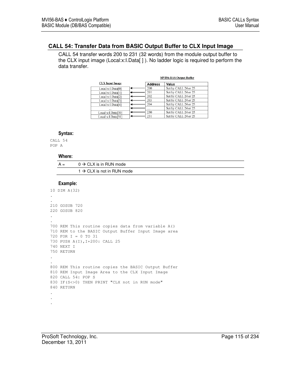 ProSoft Technology MVI56-BAS User Manual | Page 115 / 234