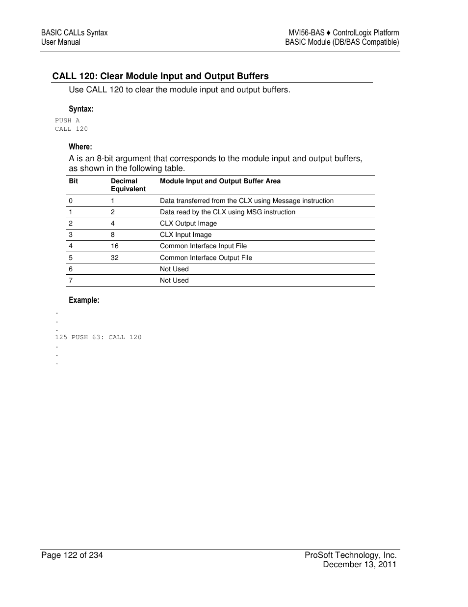 ProSoft Technology MVI56-BAS User Manual | Page 122 / 234