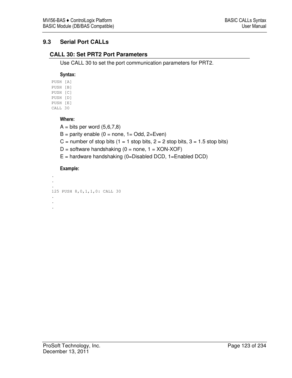 ProSoft Technology MVI56-BAS User Manual | Page 123 / 234