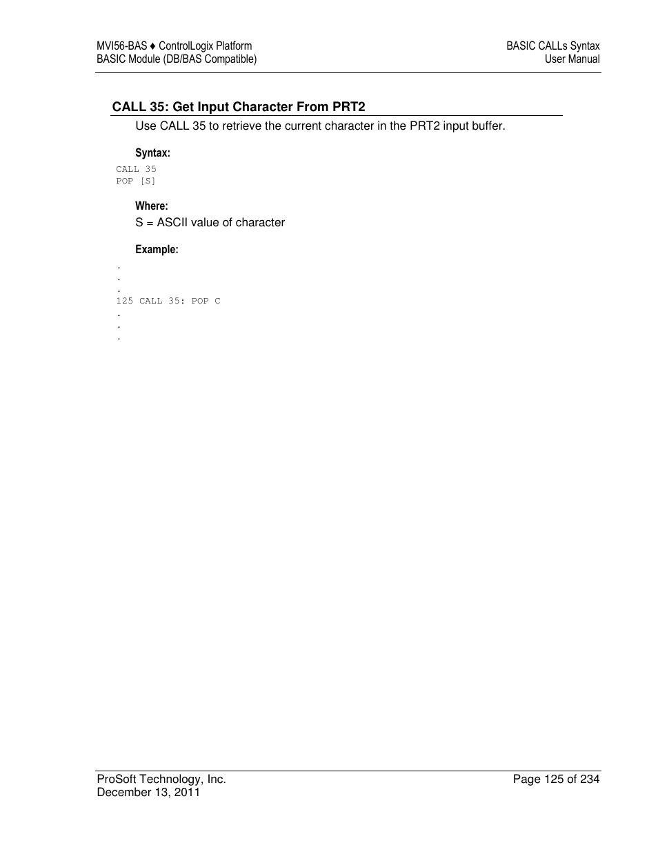 ProSoft Technology MVI56-BAS User Manual | Page 125 / 234