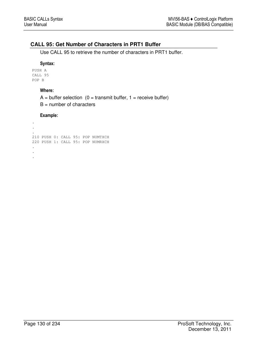 ProSoft Technology MVI56-BAS User Manual | Page 130 / 234