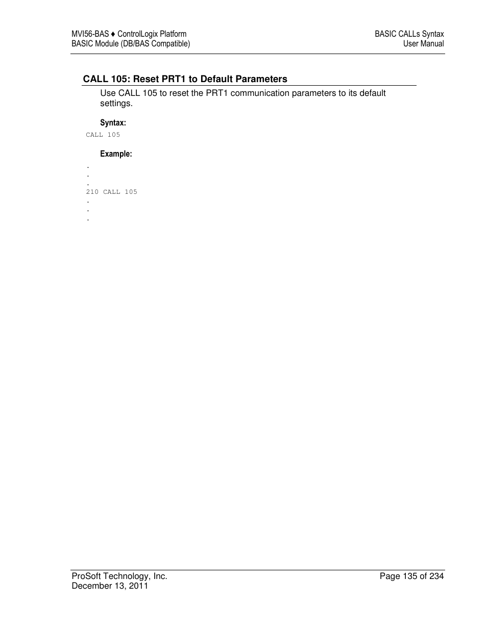 ProSoft Technology MVI56-BAS User Manual | Page 135 / 234