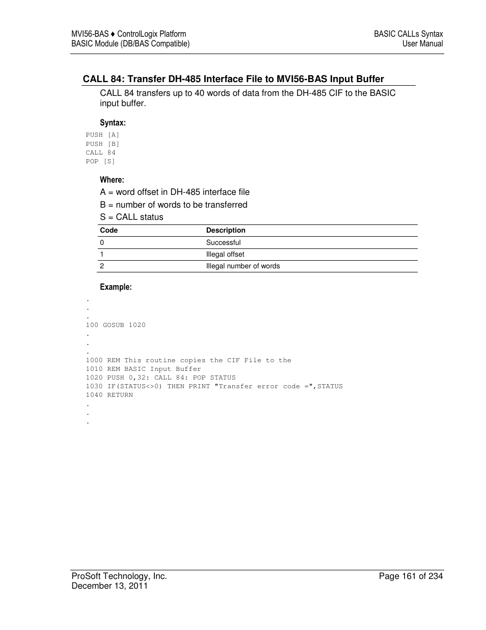 ProSoft Technology MVI56-BAS User Manual | Page 161 / 234