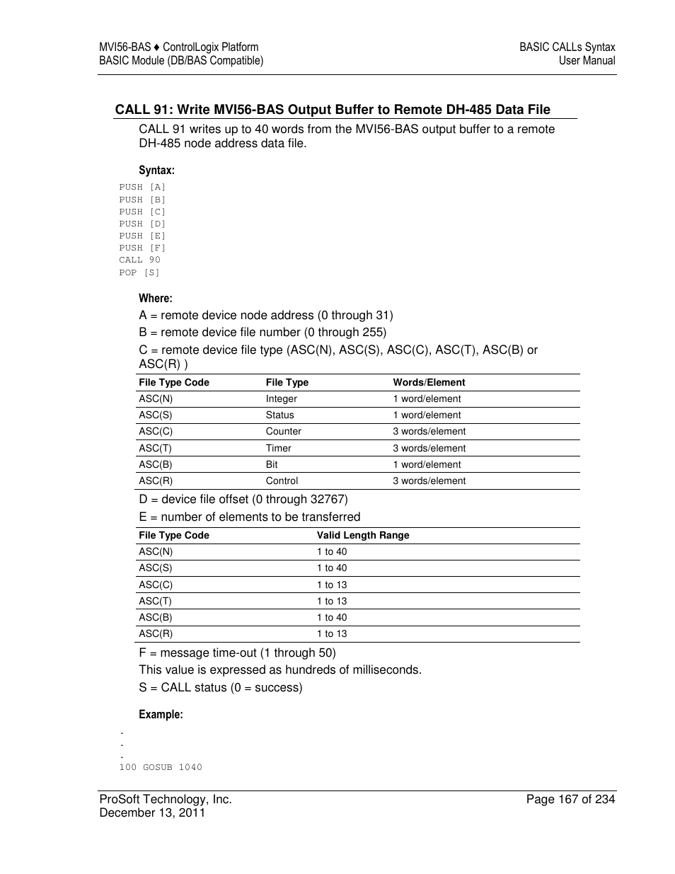 ProSoft Technology MVI56-BAS User Manual | Page 167 / 234