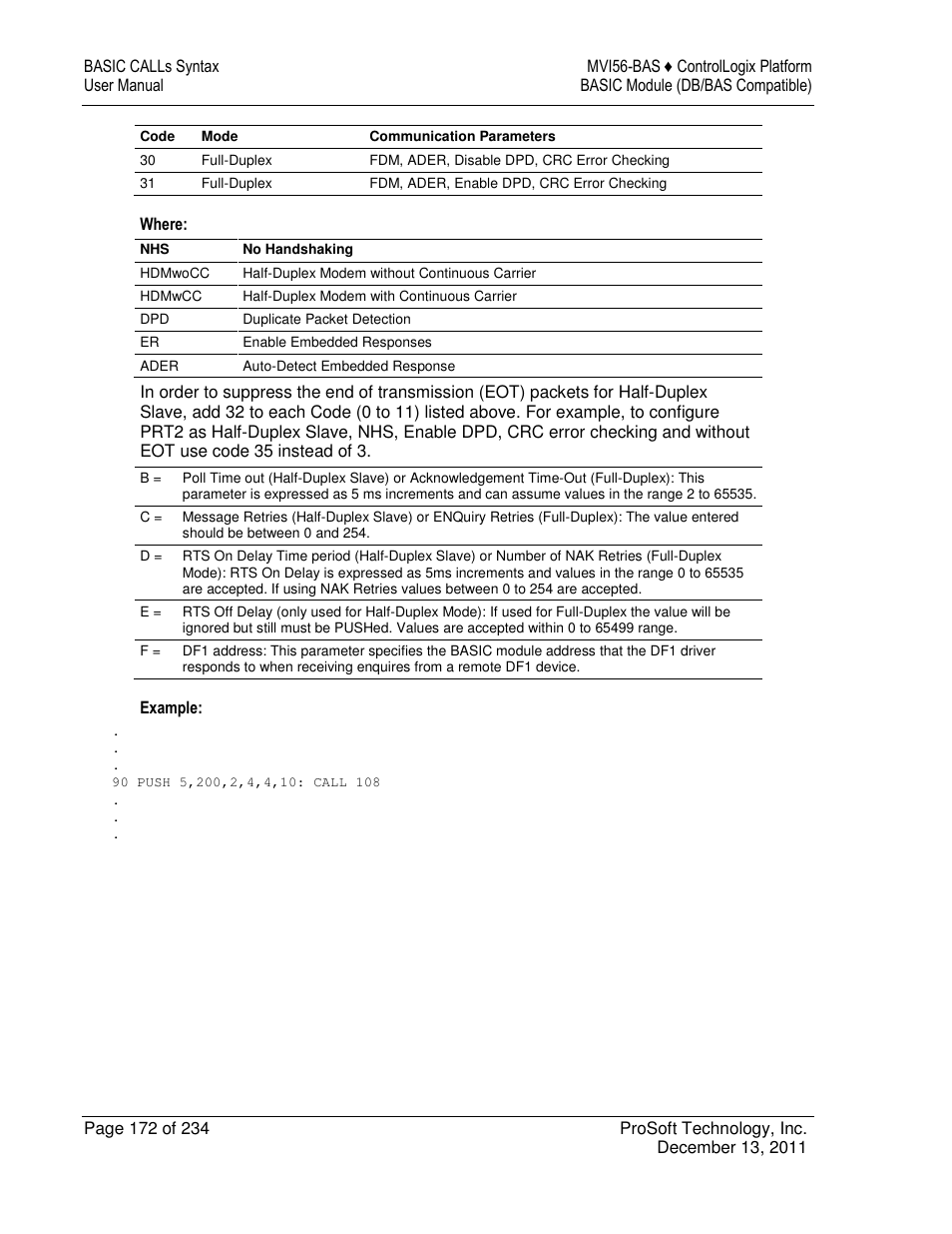 ProSoft Technology MVI56-BAS User Manual | Page 172 / 234