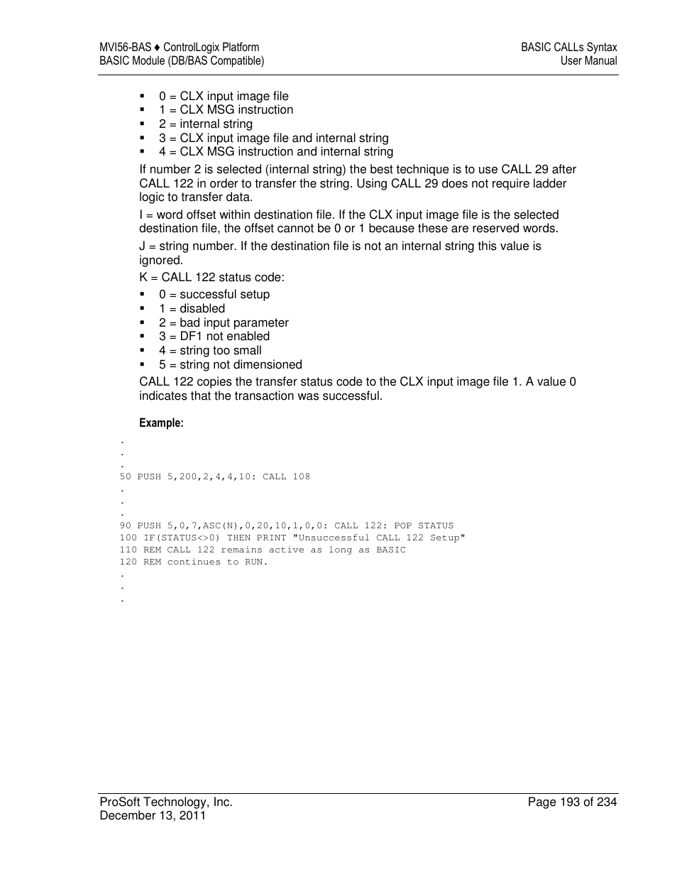 ProSoft Technology MVI56-BAS User Manual | Page 193 / 234