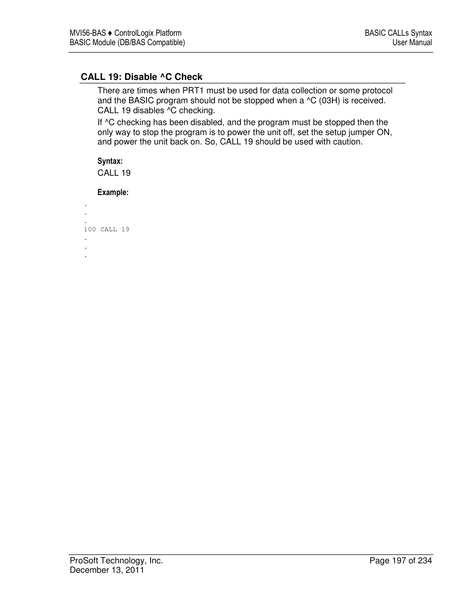 ProSoft Technology MVI56-BAS User Manual | Page 197 / 234