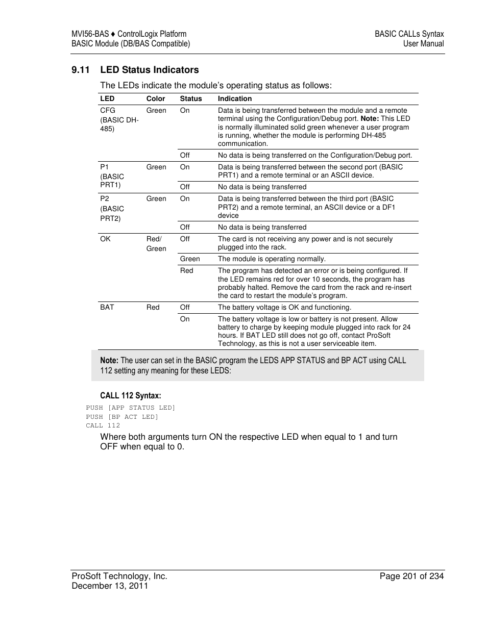 ProSoft Technology MVI56-BAS User Manual | Page 201 / 234