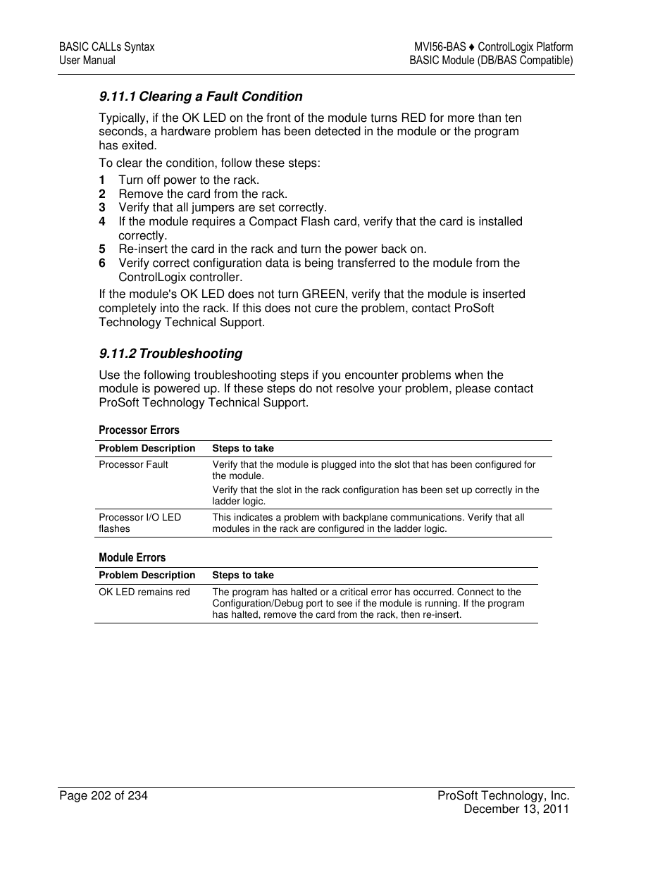 ProSoft Technology MVI56-BAS User Manual | Page 202 / 234