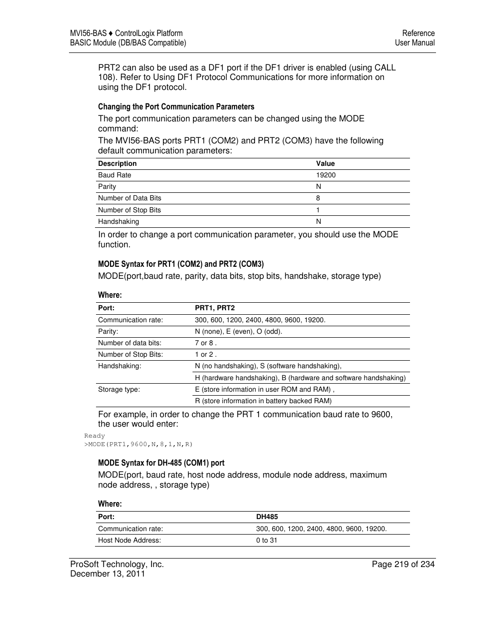 ProSoft Technology MVI56-BAS User Manual | Page 219 / 234