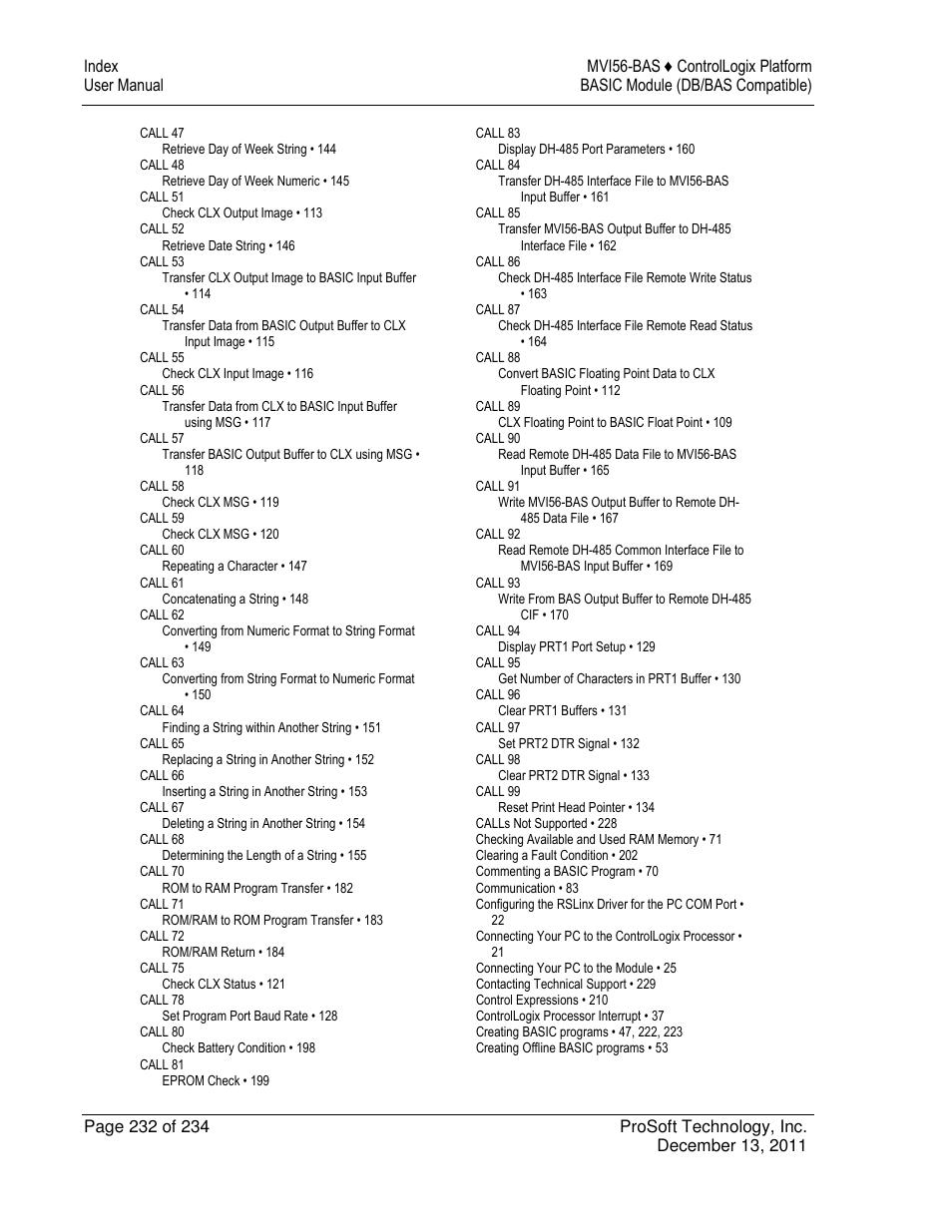 ProSoft Technology MVI56-BAS User Manual | Page 232 / 234