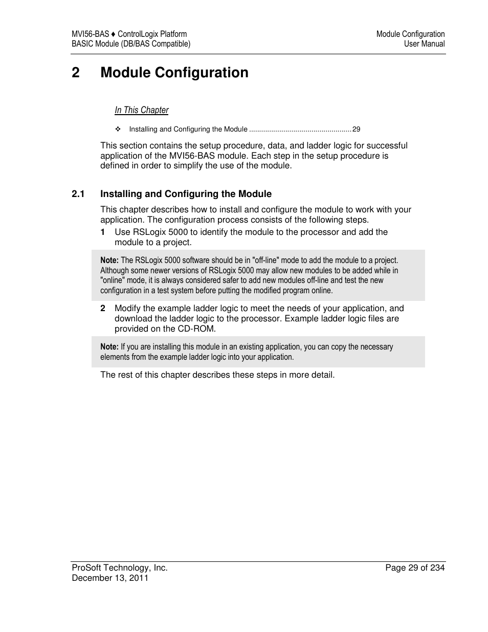 2module configuration | ProSoft Technology MVI56-BAS User Manual | Page 29 / 234