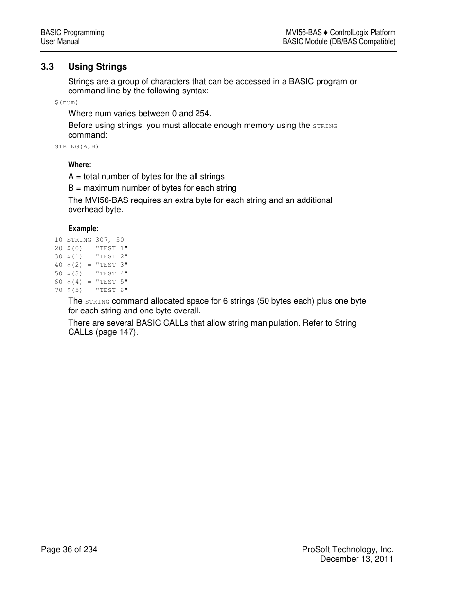 ProSoft Technology MVI56-BAS User Manual | Page 36 / 234