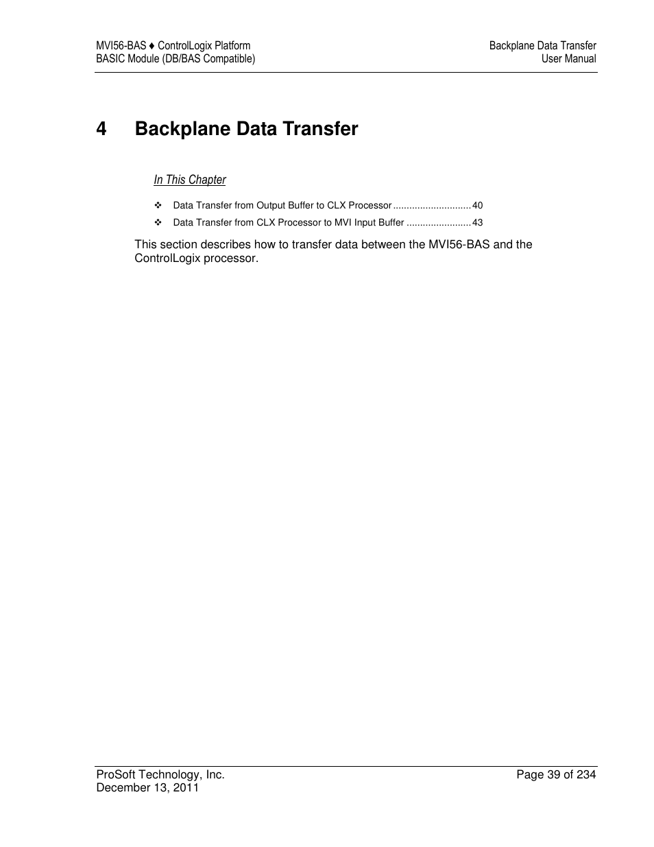 4backplane data transfer | ProSoft Technology MVI56-BAS User Manual | Page 39 / 234