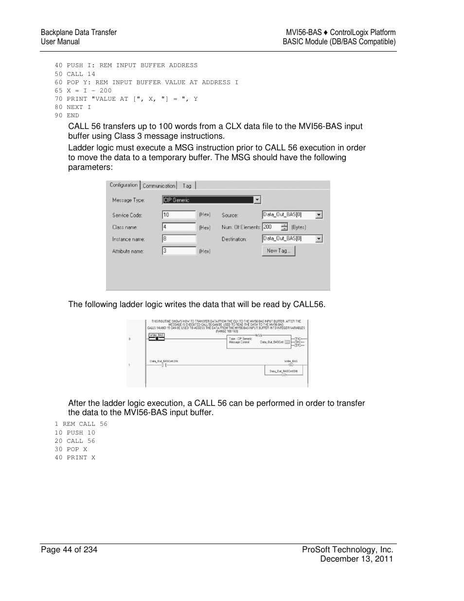 ProSoft Technology MVI56-BAS User Manual | Page 44 / 234